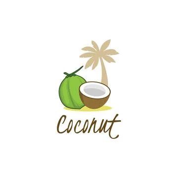 Beach coconut logo Stock Illustration