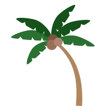 Beach coconut tree Stock Illustration