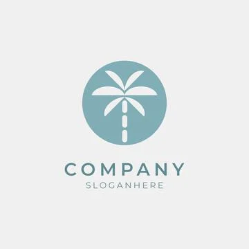 Beach coconut tree logo design Stock Illustration