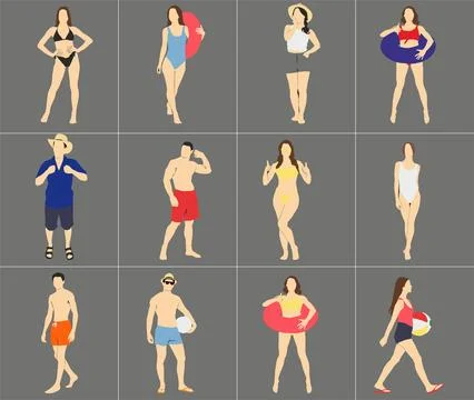 Beach collection Illustrazione stock