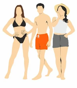 Beach collection people  Illustrazione stock