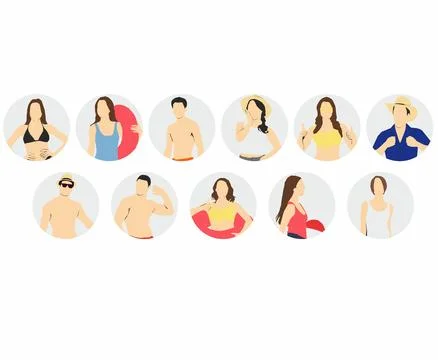 Beach collection profile icon Illustrazione stock