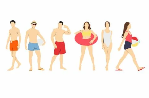 Beach collection summer people	 Illustrazione stock