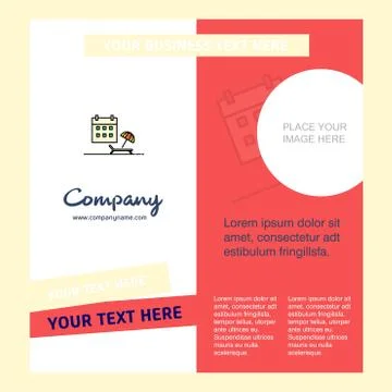 Beach Company Brochure Template. Vector Busienss Template 스톡 일러스트