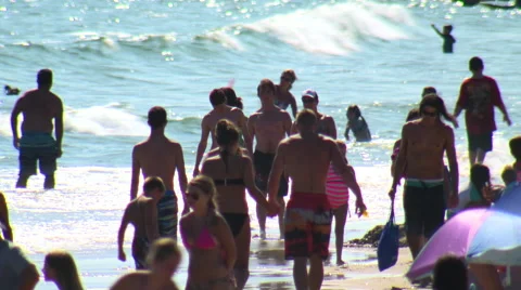 Beach compression shot Stock Footage 41128363