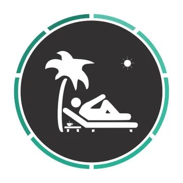 Beach computer symbol Stock Illustration