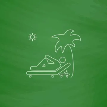 Beach computer symbol Stock Illustration