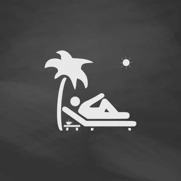 Beach computer symbol Stock Illustration