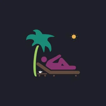 Beach computer symbol Stock Illustration