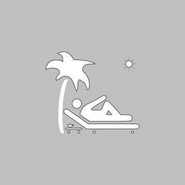 Beach computer symbol Stock Illustration