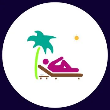 Beach computer symbol Stock Illustration