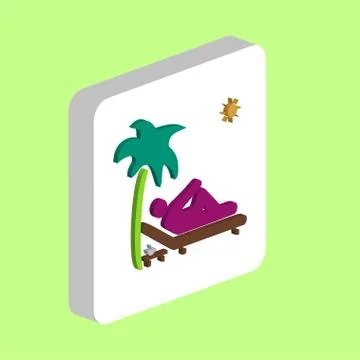 Beach computer symbol Stock Illustration