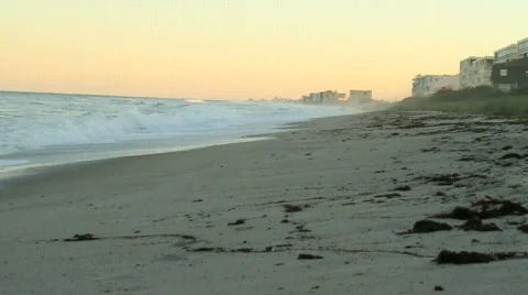 Beach Condos at Dusk Stock Footage 610313