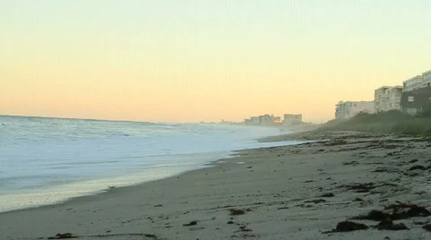 Beach Condos at Dusk Stock Footage 610392