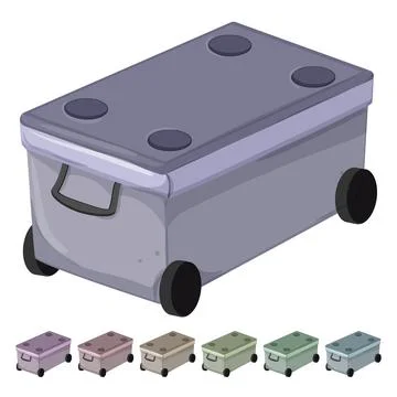 Beach cooler box cartoon vector graphic Stock Illustration
