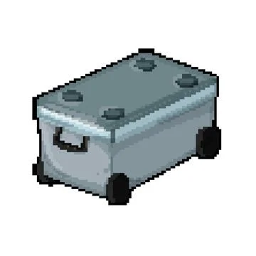 Beach cooler box pixel art vector illustration Stock Illustration