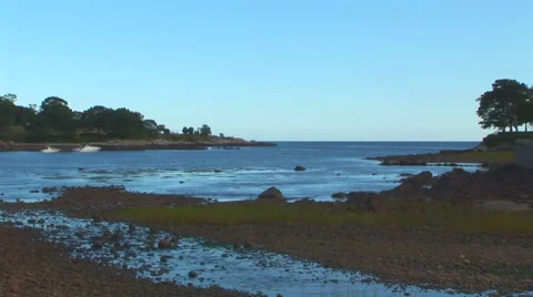 Beach in Cove Stock Footage 40683553