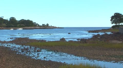 Beach in Cove Stock Footage 40683575