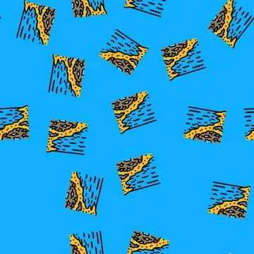 Beach covered plastic waste vector seamless pattern Stock Illustration