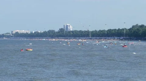 Beach Crowd Video stock 49732809
