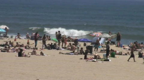 Beach crowd fun Stock Footage 775339