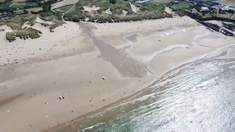 Beach Croyd Bay Devon UK Stock Footage 210597050