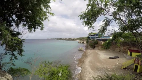 Beach at the Curacao Stock Footage 73556059