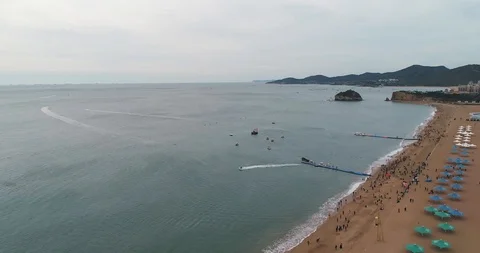 Beach in dalian city 库存影片 103723289
