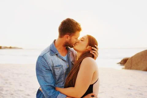 Beach day with bae Stock Photos