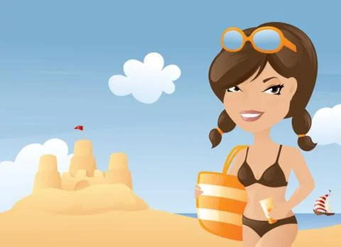 Beach day Stock Illustration