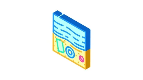Beach day summer spend time isometric icon animation Stock Footage 327276493