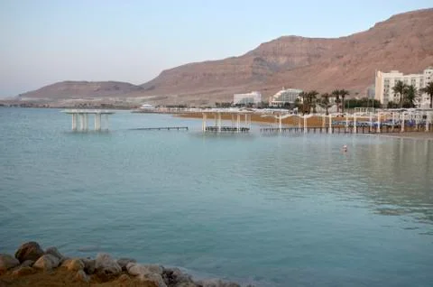 Beach on the Dead Sea Stock Photos