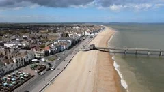 Deal Kent UK Aerial of Town and seafront, Stock Video