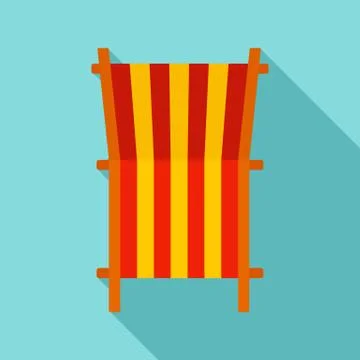 Beach deck chair icon, flat style 스톡 일러스트