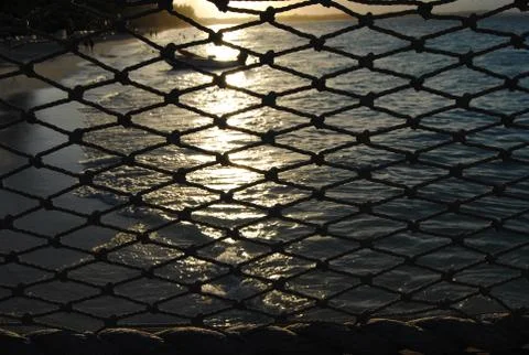 Beach deck net Stock Photos