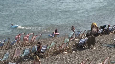 Beach Deckchairs Video stock 18009934
