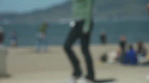 At the beach defocused Stock Footage 767902