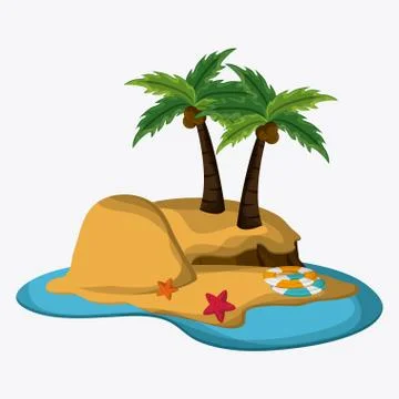 Beach design. Palm tree icon. Colorful illustration Illustrazione stock