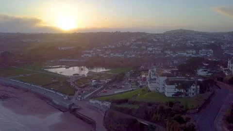 BEACH - DEVON - AERIAL 1 Stockbeeldmateriaal 87981902