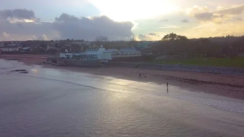BEACH - DEVON - AERIAL Stockbeeldmateriaal 87981905