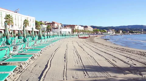 The beach of Diano Marina Stock Footage 67663088
