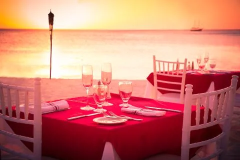 Beach Dining Stock Photos