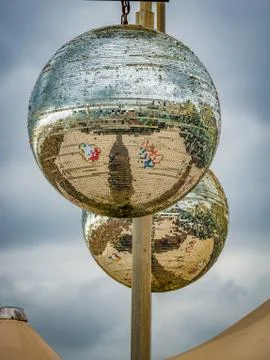Beach disco balls Stock Photos