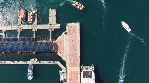Beach dock aereal view Видео 101265405