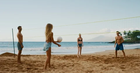 Beach doubles day Stock Footage 101754913