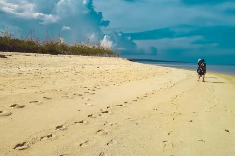 Beach with a dramatic and beautiful sky Foto stock