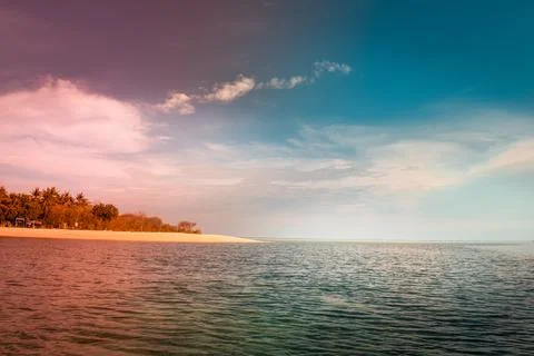 Beach with a dramatic and beautiful sky Stock Photos