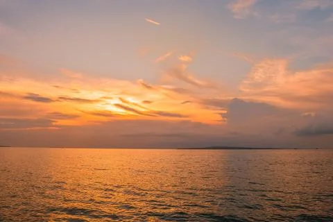 Beach with a dramatic and beautiful sky Foto stock