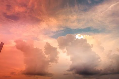 Beach with a dramatic and beautiful sky Stock Photos