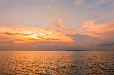 Beach with a dramatic and beautiful sky Stock Photos